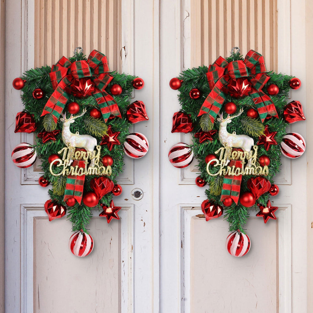 Artificial Christmas Swag Christmas Wreath Wall Hanging Ornament for Stairway