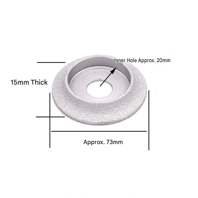 1pc Vacuum Brazed Diamond Grinding Wheel for Demi-bullnose Edge Profile 75mm
