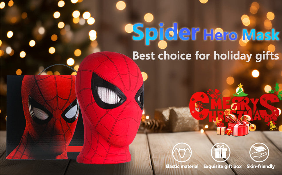 Spider-Hero Full Mask Breathable Blinkable Eyes for Halloween Christmas Cosplay