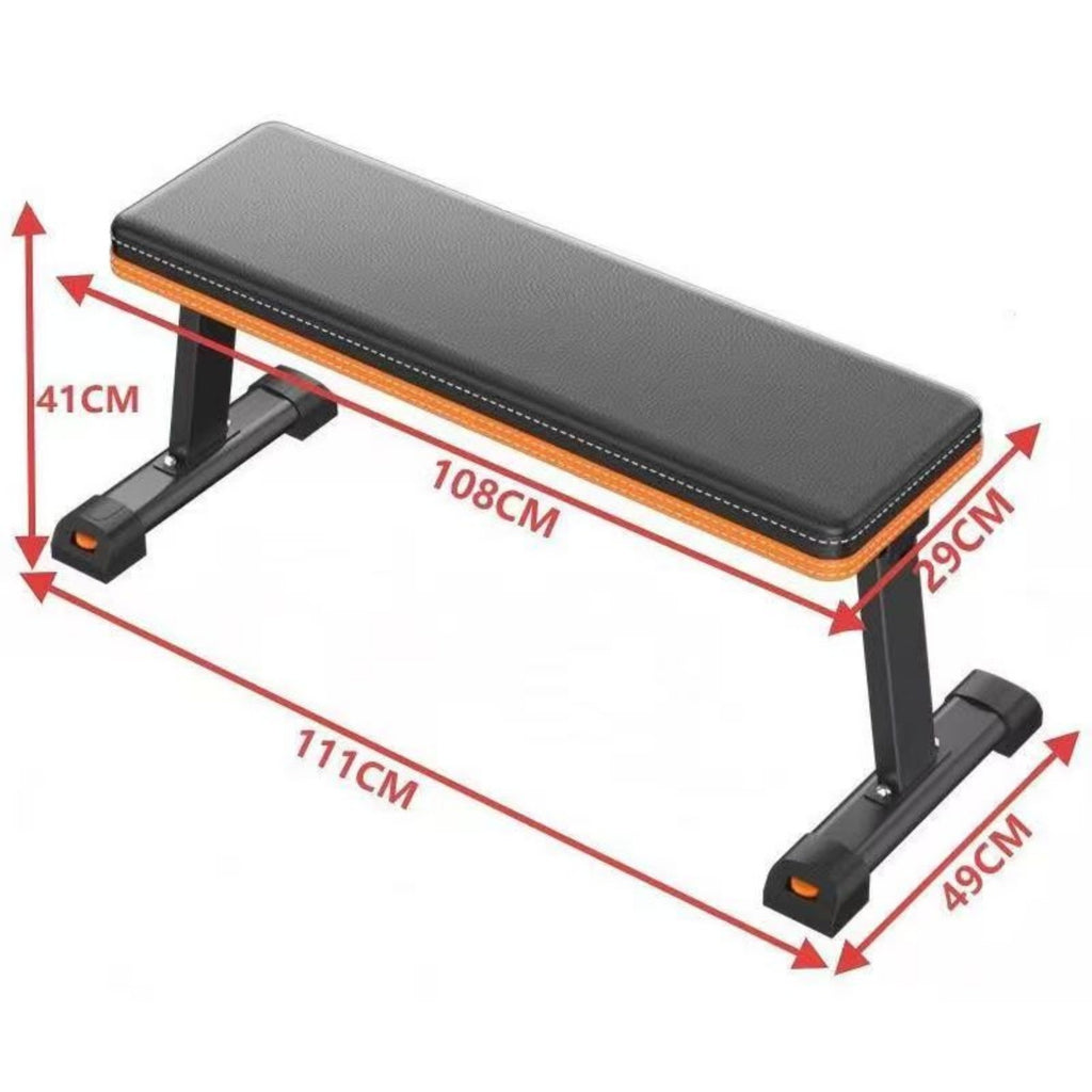 Flat Weight Bench Foldable Strength Training Exercise Home Gym Workout Fitness