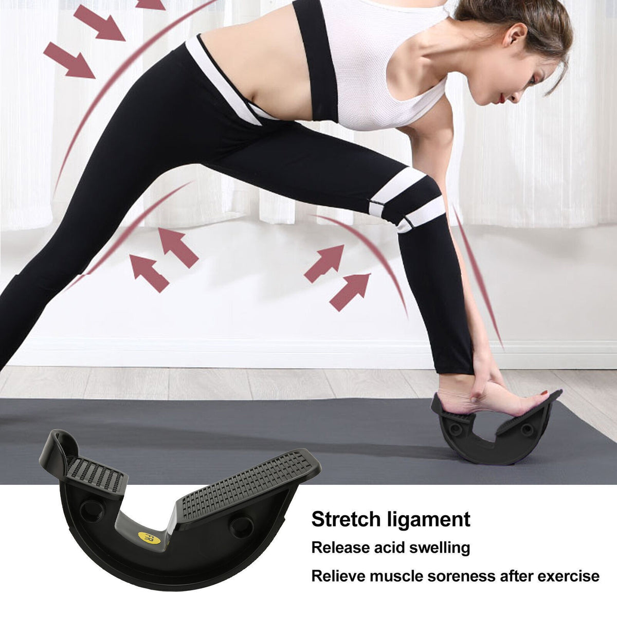 New Calf Support Tendon Achilles Black Ankle Stretch Rocker Foot Stretcher