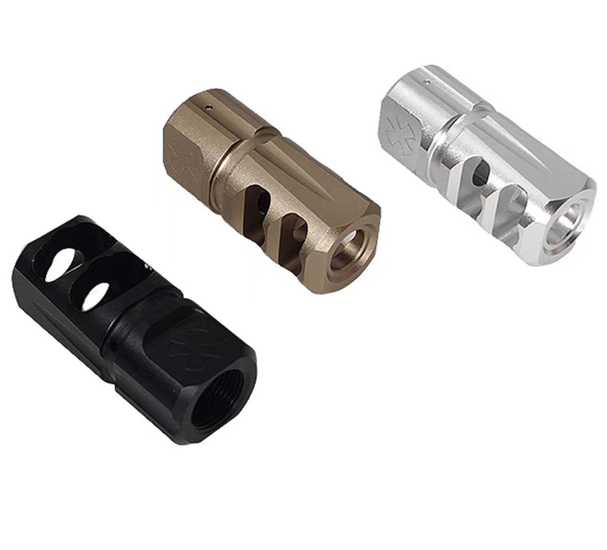 FULL METAL, 14mm CCW BLACK Airsoft Noveske N4 2-Port Flash Hider/Muzzle Brake