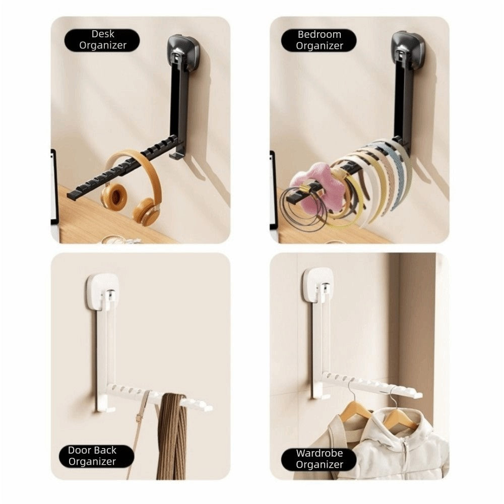 2X Wall-Mounted Clothes Drying Rack With Suction Cup Foldable Retractable Racks