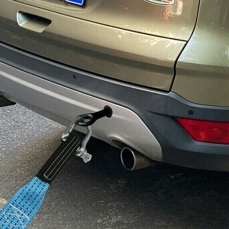 Heavy Duty Tow Rope Thicken 8T 5M Towing Strap Trailer Belt & Metal Hooks