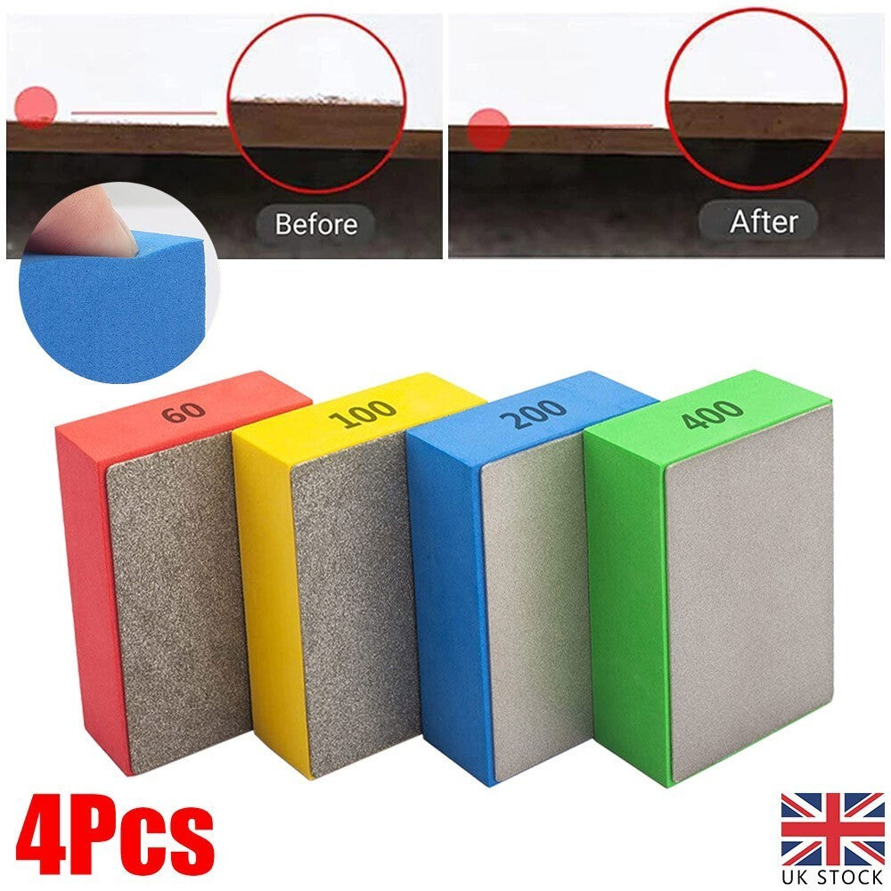 Tile Glass Marble Grinding Block Sanding Disc  Diamond Hand Polishing Pads SET