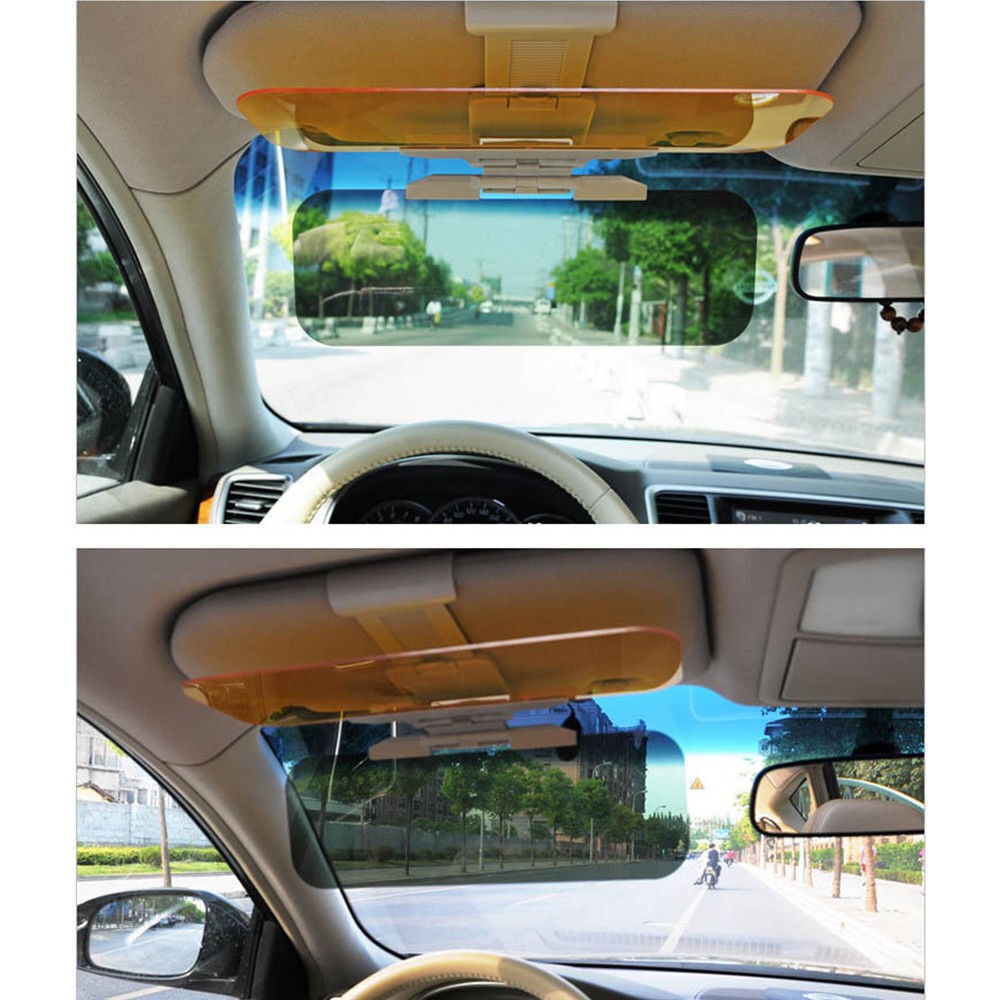 Car Sun Visor Shade Extender Clip on Day and night anti-glare mirror UK NEW
