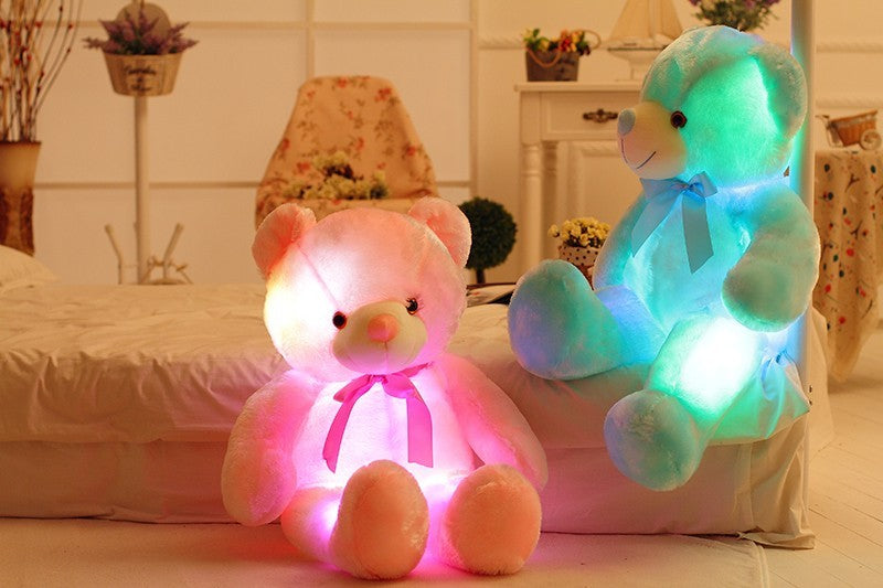 Creative Light Up LED Teddy Bear Stuffed Animals Plush Toy Colorful Glowing Chri