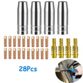 MB15 MIG WELDING CONSUMABLES KIT TORCH CONTACT TIPS NOZZLE SHROUD 15AK 28pcs