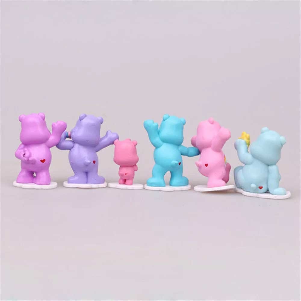 Cute Care Bears Rainbow Bear Doll 12PCS Cake Decoration Topper Figure Toy