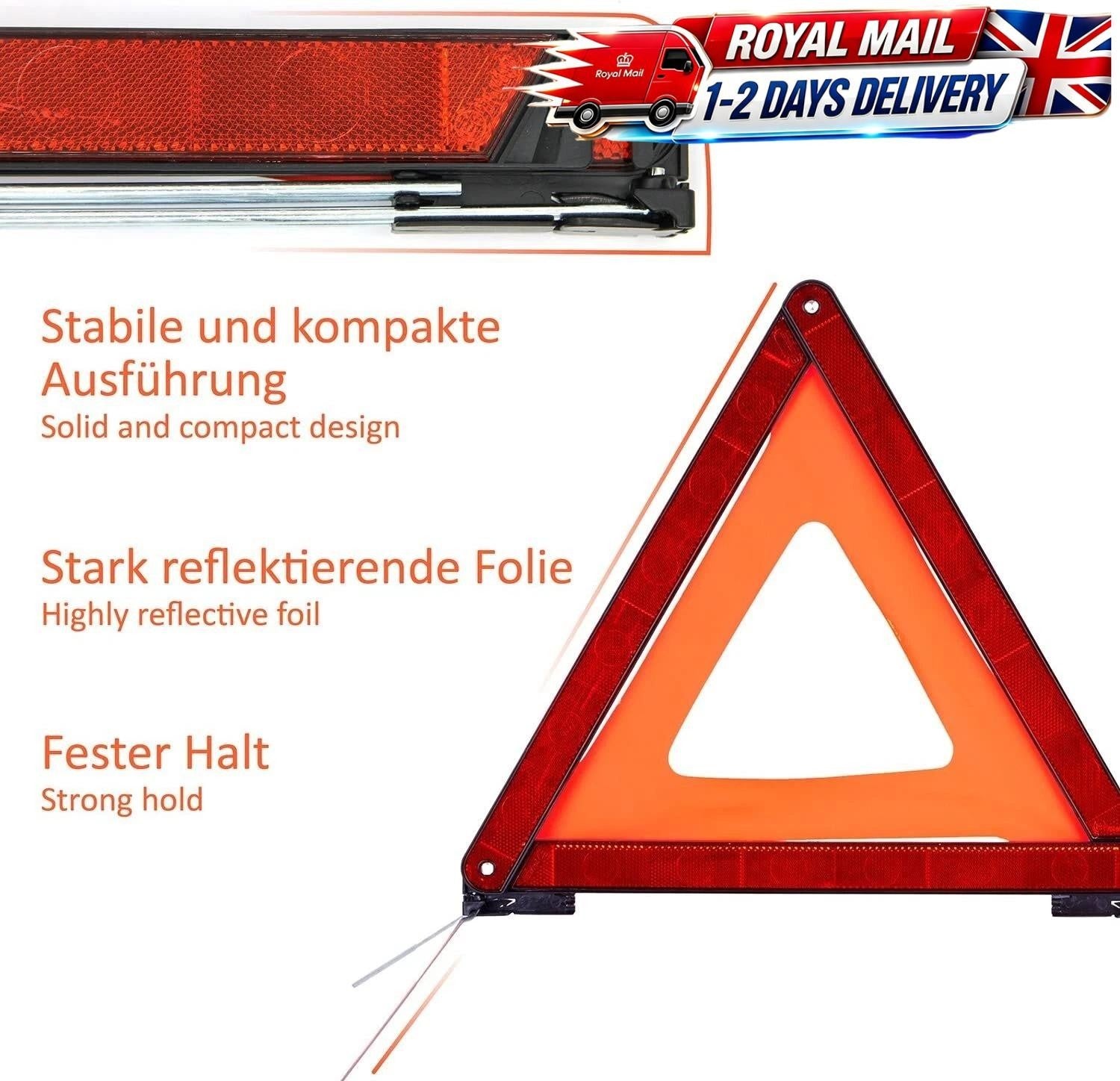 Warning Triangle X 2 Large Reflective Car Breakdown Hazard Road EU Emergency