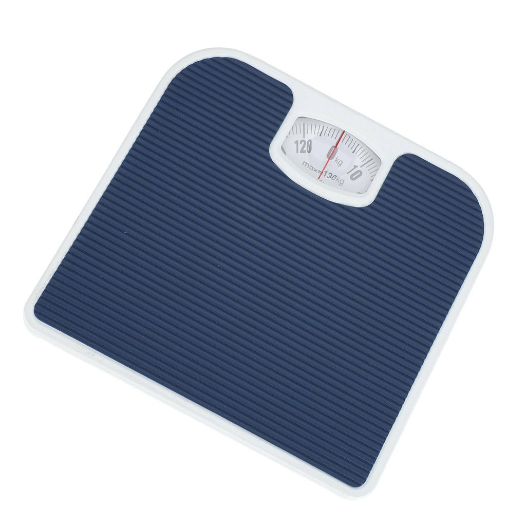 Mechanical Dial Bathroom Scales Weighing Scale Body Weight White Blue 130kg