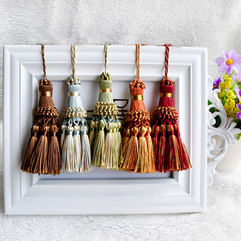 2Pcs 12cm Ice Silk Tassel Pendants Trim Crafts Keyring Jewelry DIY Accessories