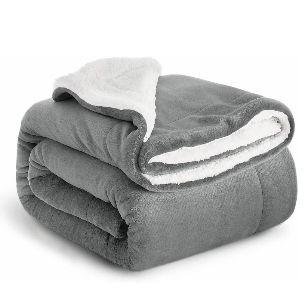 480 GSM Luxury Heavy Sherpa Blanket Warm Faux Fur Mink Sofa Bed Fleece Throw UK