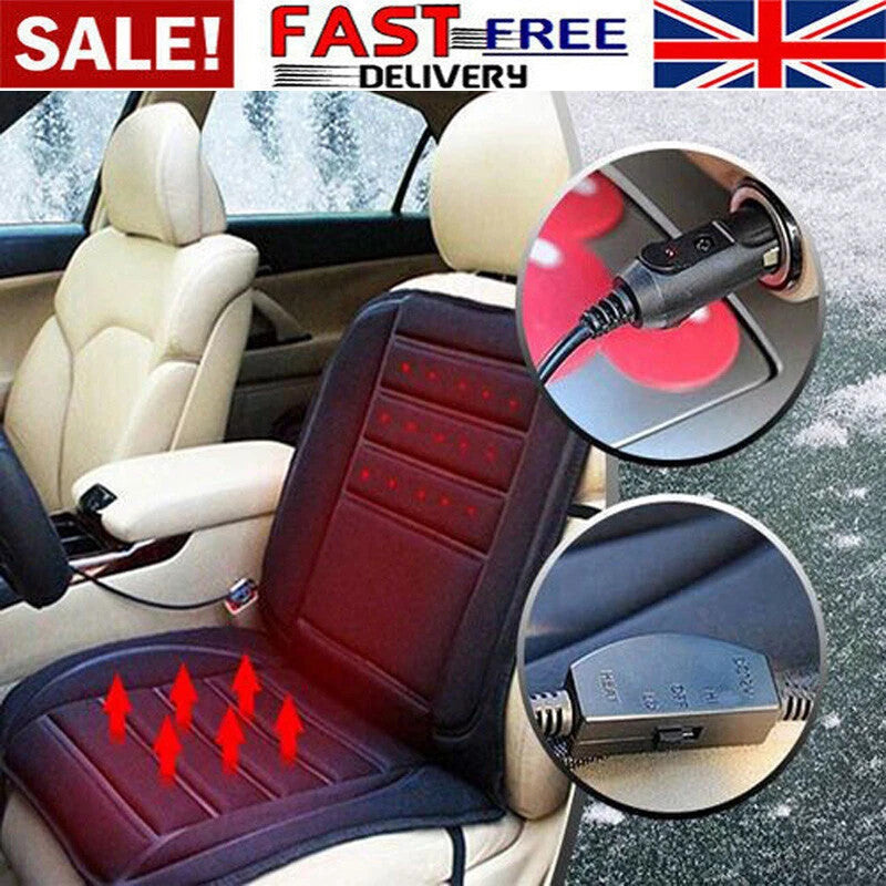 Luxury Heated Car Seat Cushion Heater Aftermarket Universal Fit 12V Warm Winter