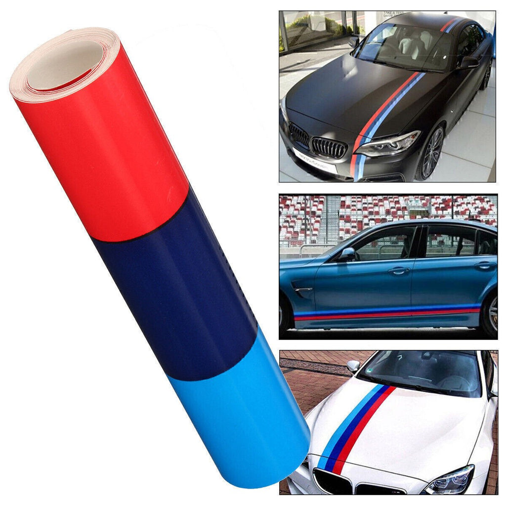 M-Colored Stripe Sticker car Vinyl Decal 2M For BMW M3 M4 M5 M6 3 5 6 7 Series