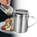 Flour Chocolate Dredger Shaker with Handle 10oz Sifter Sprinkler Stainless Steel