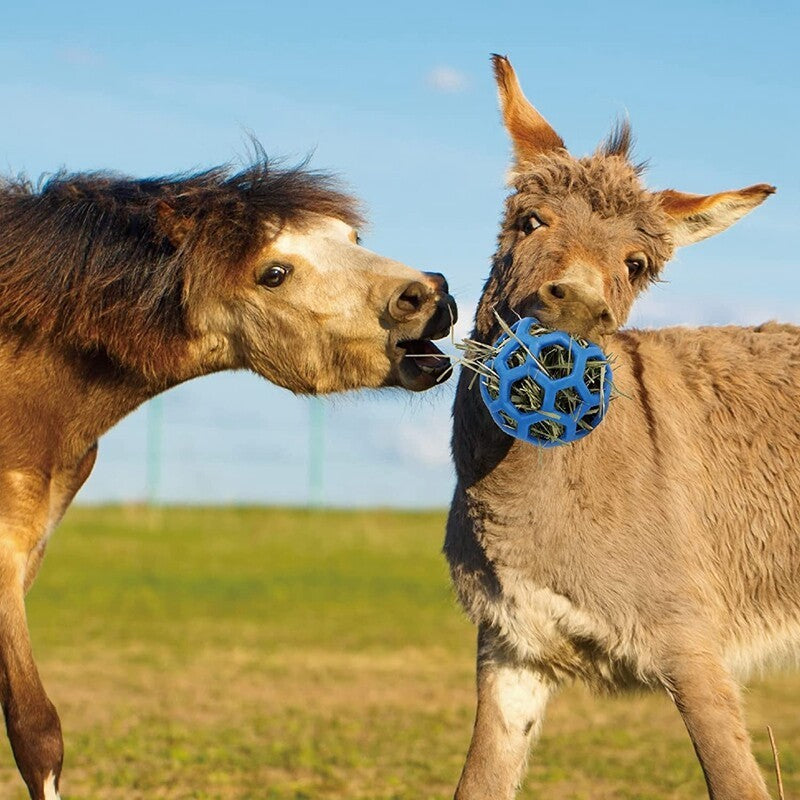 2PCS Horse Treat Ball Hay Feeder Toy Hanging Feeding Toy For Horse Stable NEW