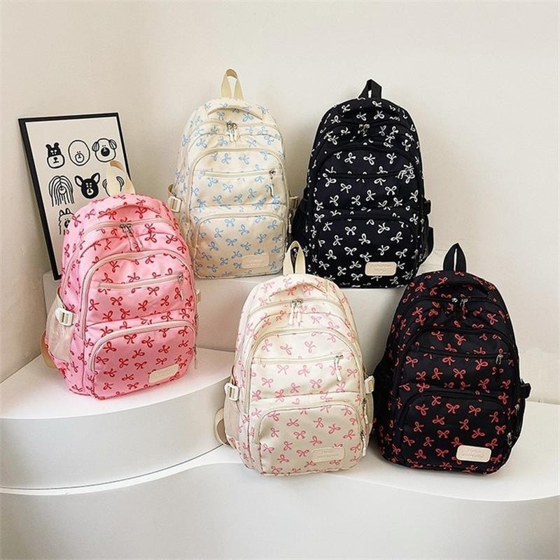 3pcs/set School Bag for Girls Cute Backpack Sets Bow Tie Rucksack for Teenage