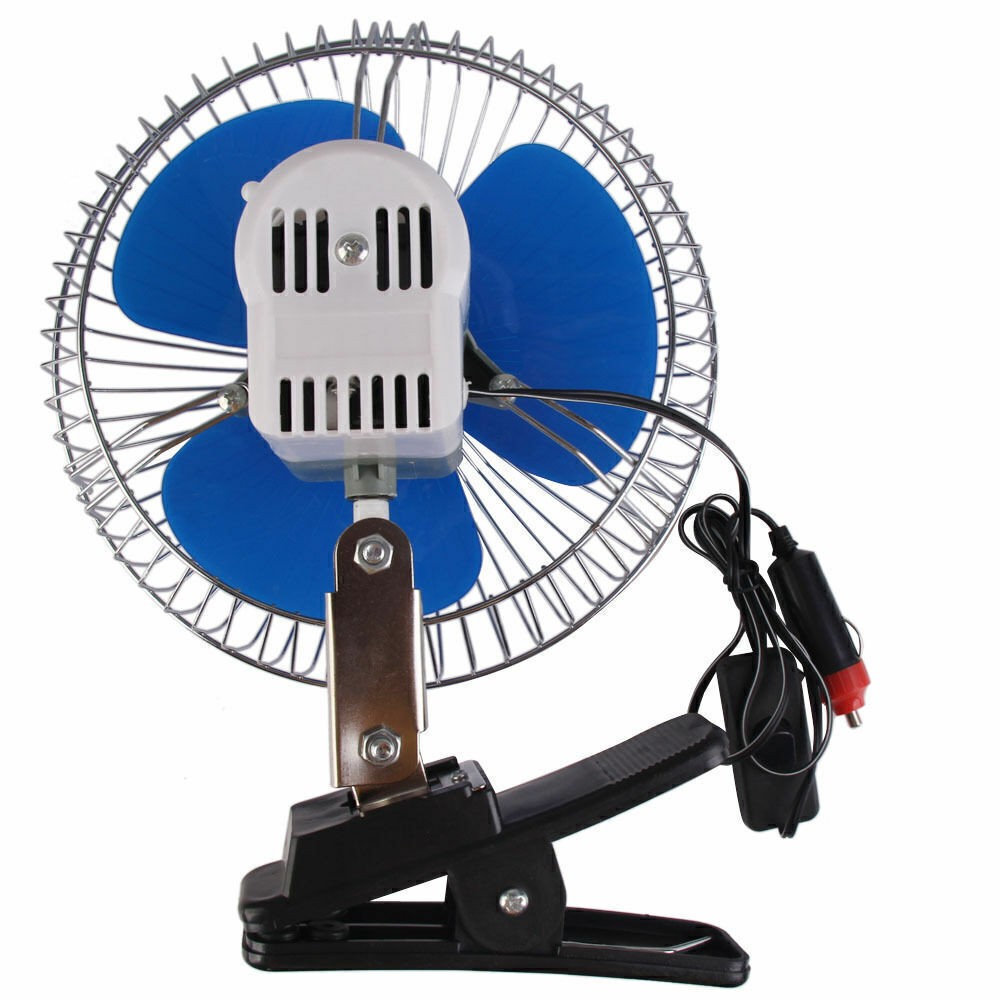 10 Inch 12V Cars Vehicle Dashboard Fan Oscillating Clip on Vans Cooling Caravan