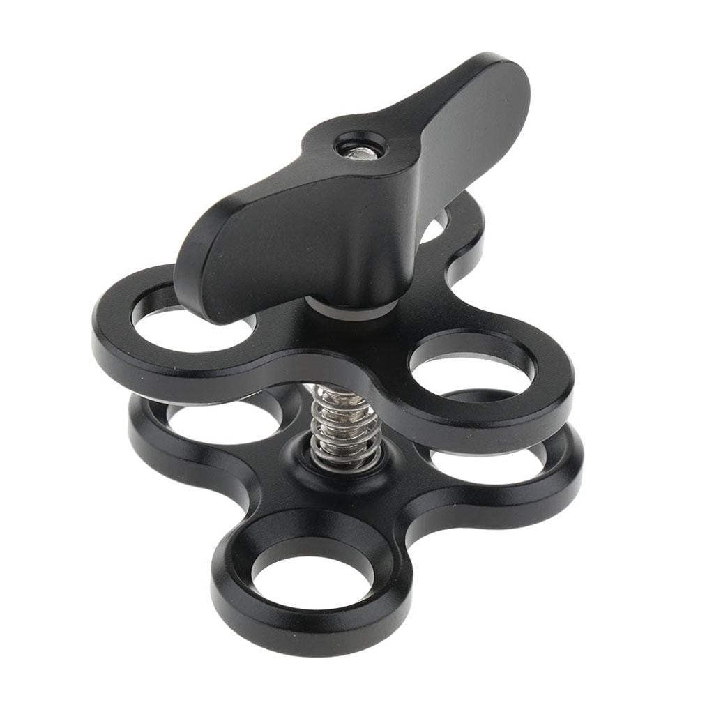 Three-hole ball joint arm underwater diving clamp mount for light
