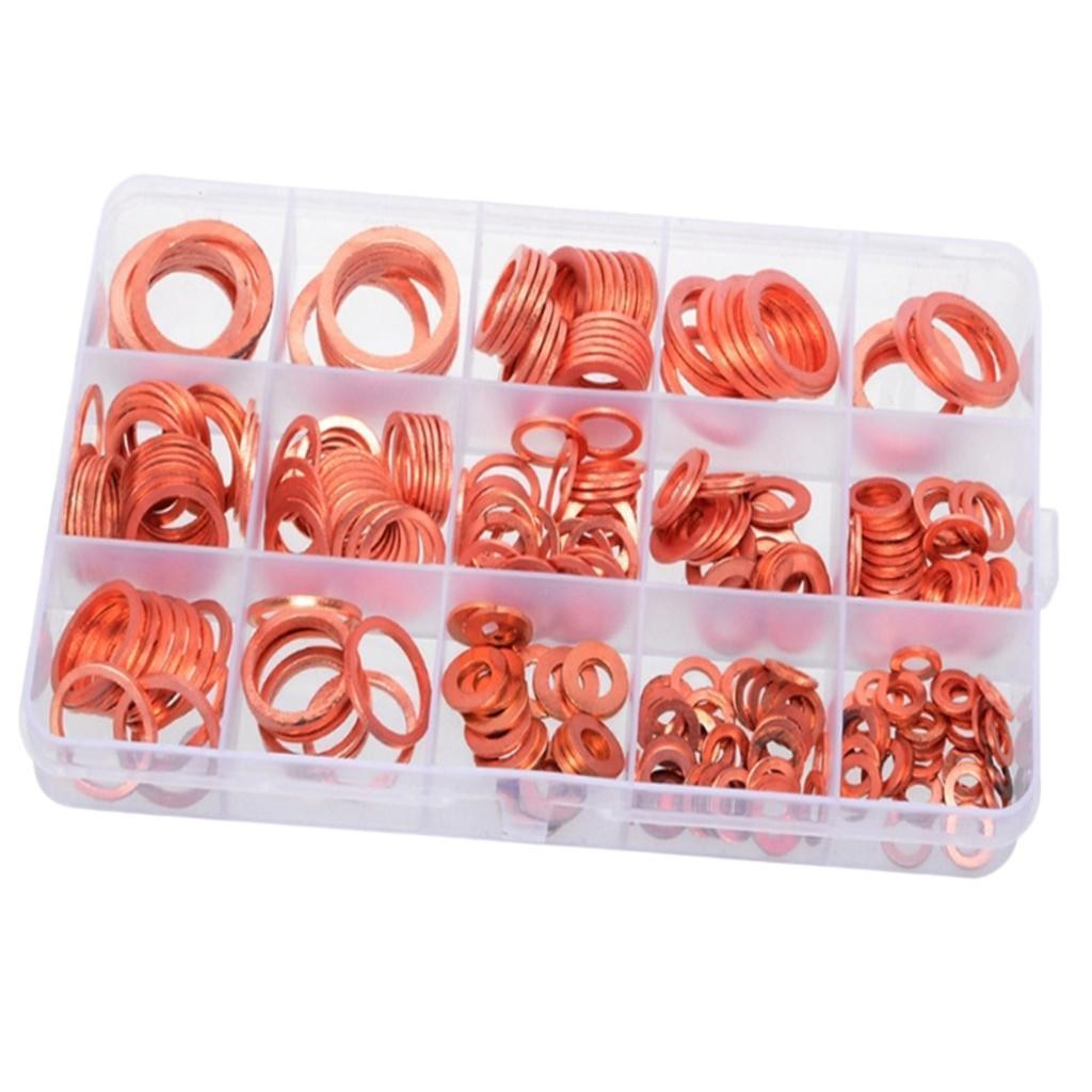 280x 12 Size Assorted Solid Crush Copper Washer Sump Plug Banjo Bolt