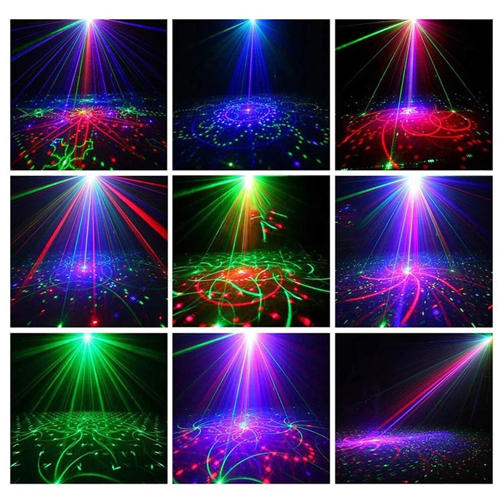 1024Patterns Laser Projector LED Stage Light RGB Party KTV Club DJ Disco Lights