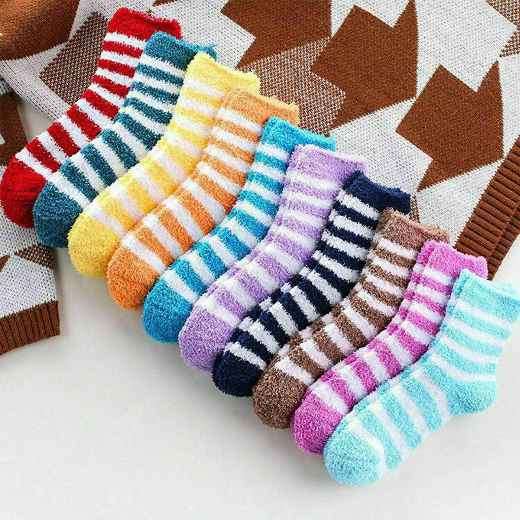 6Pairs Women Winter Warm Soft Fluffy Bed Socks Lounge Slipper Fleece Sock Random