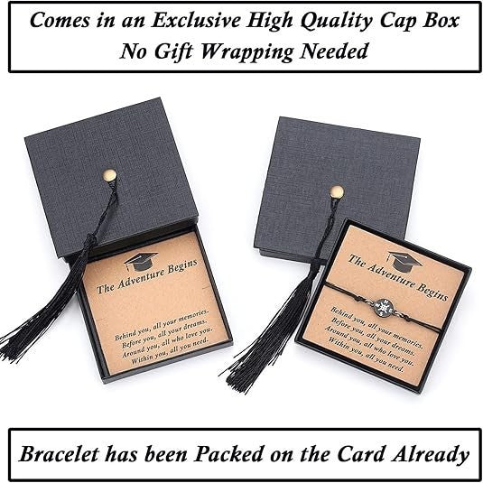 Unique Grad Cap Box 2026 Graduation Gifts for Her/Him-Adjustable Unisex Bracelet