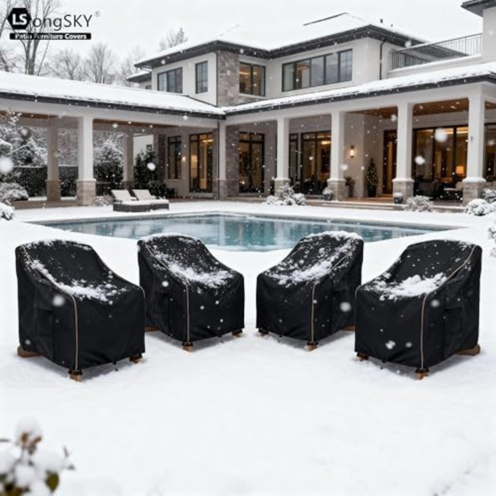 2Pcs Heavy Duty Waterproof Outdoor Swivel Lounge Chair Covers Patio Use.*