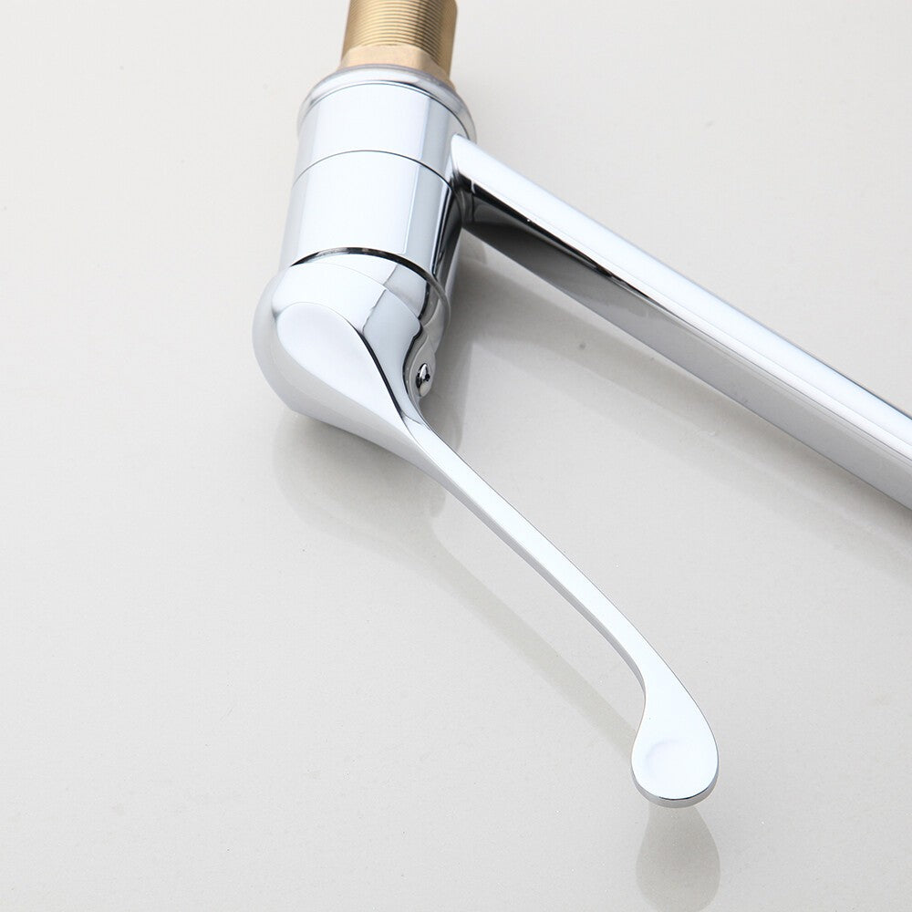 Hospital Medical Faucet Long Handle Single Hole Mixer Faucet Arm Touch Wash Taps