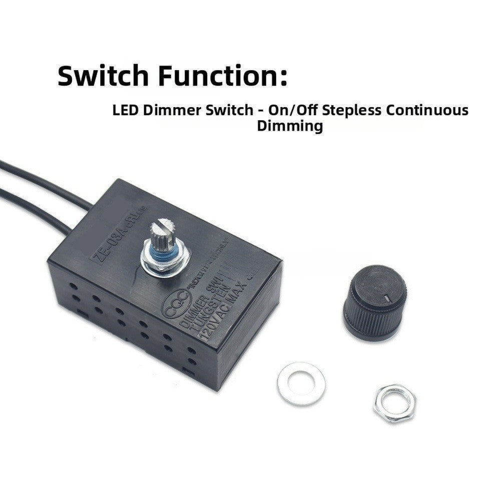 ZE 03A Continuous Dimming Rotary Switch 300W 120V 240V for Halogen Incandescent