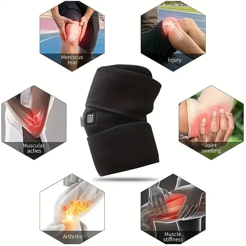 2pcsElectric Knee Heating Pad USB Heated Knee Brace Support for Arthritis Joint