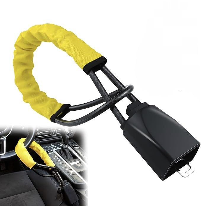 Seat Belt Lock Steering Wheel Lock Car Security Anti-Theft Device Accessory Keys