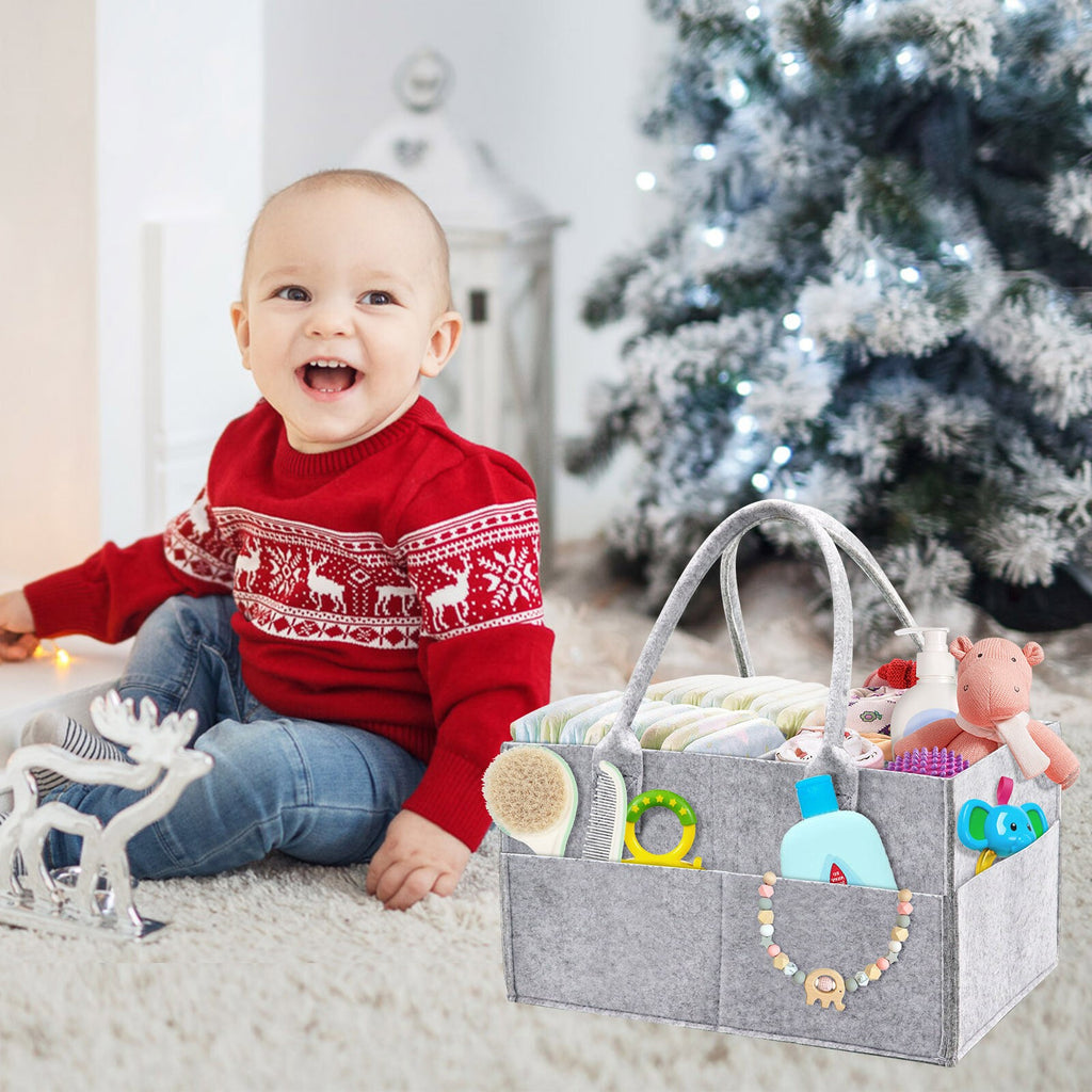 Baby Diaper Organizer Storage Box Caddy Felt Changing Nappy Carrier Bag Kids UK