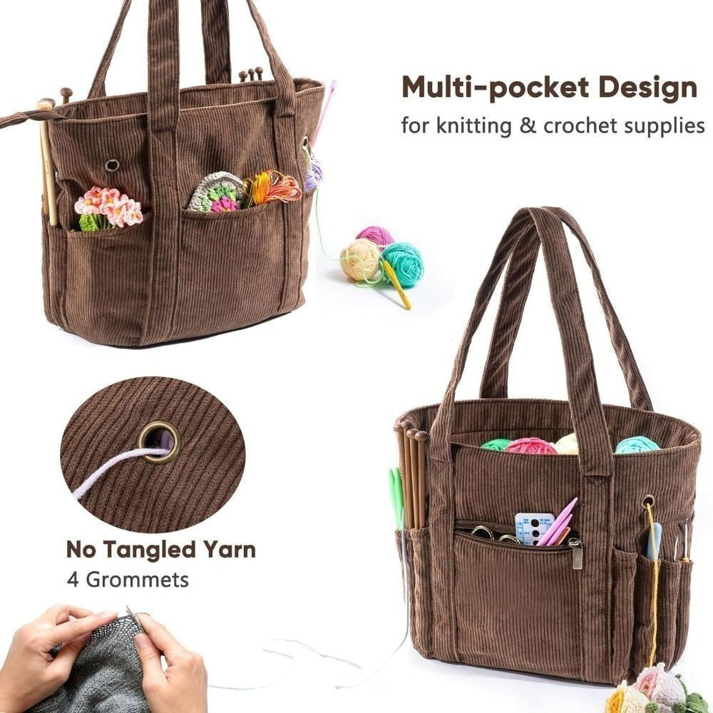 Knitting Yarn Storage Bag Crochet Hooks Sewing Tools Organizer Case