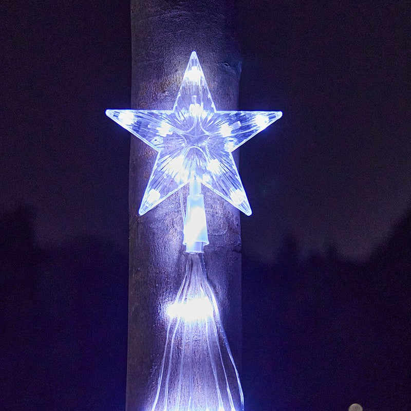 198Led Waterfall Christmas String Light Led Star Xmas Tree Light Uk Plug Outdoor