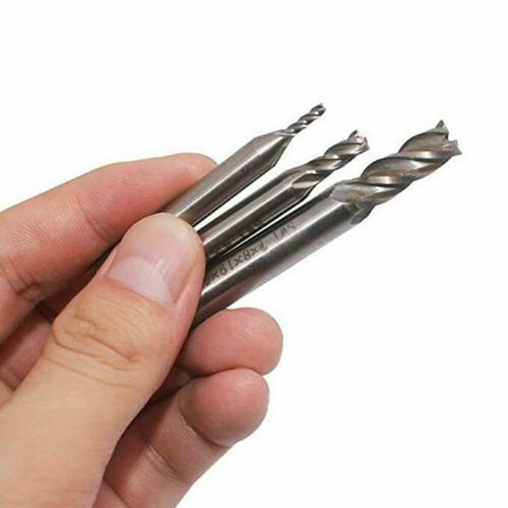 10X 4 Slot Flute End Mill Cutter Drill Bit HSS Straight Shank CNC Milling Tool