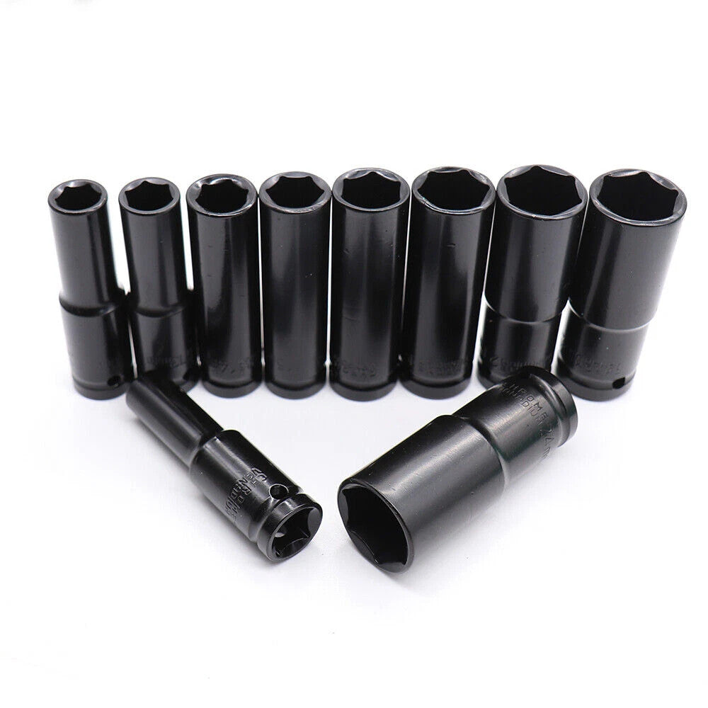 Deep Impact Socket 1/2" Drive Long Reach Thin Wall 10-Metric Sockets 10-24mm Set