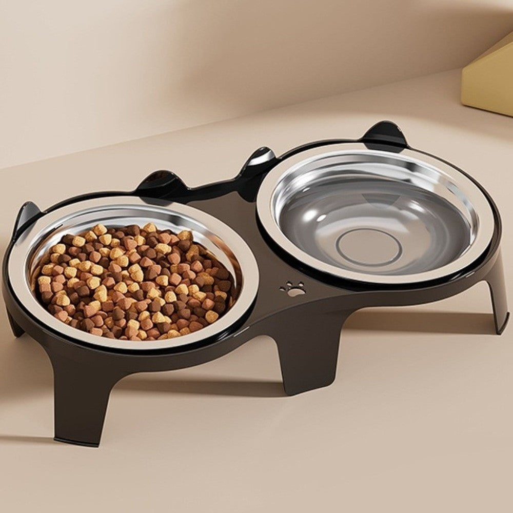 Pet Double Feeder Bowl Elevated Pet Bowl Cat Dog Water Food Bowl Pet Supplies