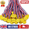 Plastic Gold Medals Winner Sports Kids Sports Party Bag Filler Awards Toys 100pc