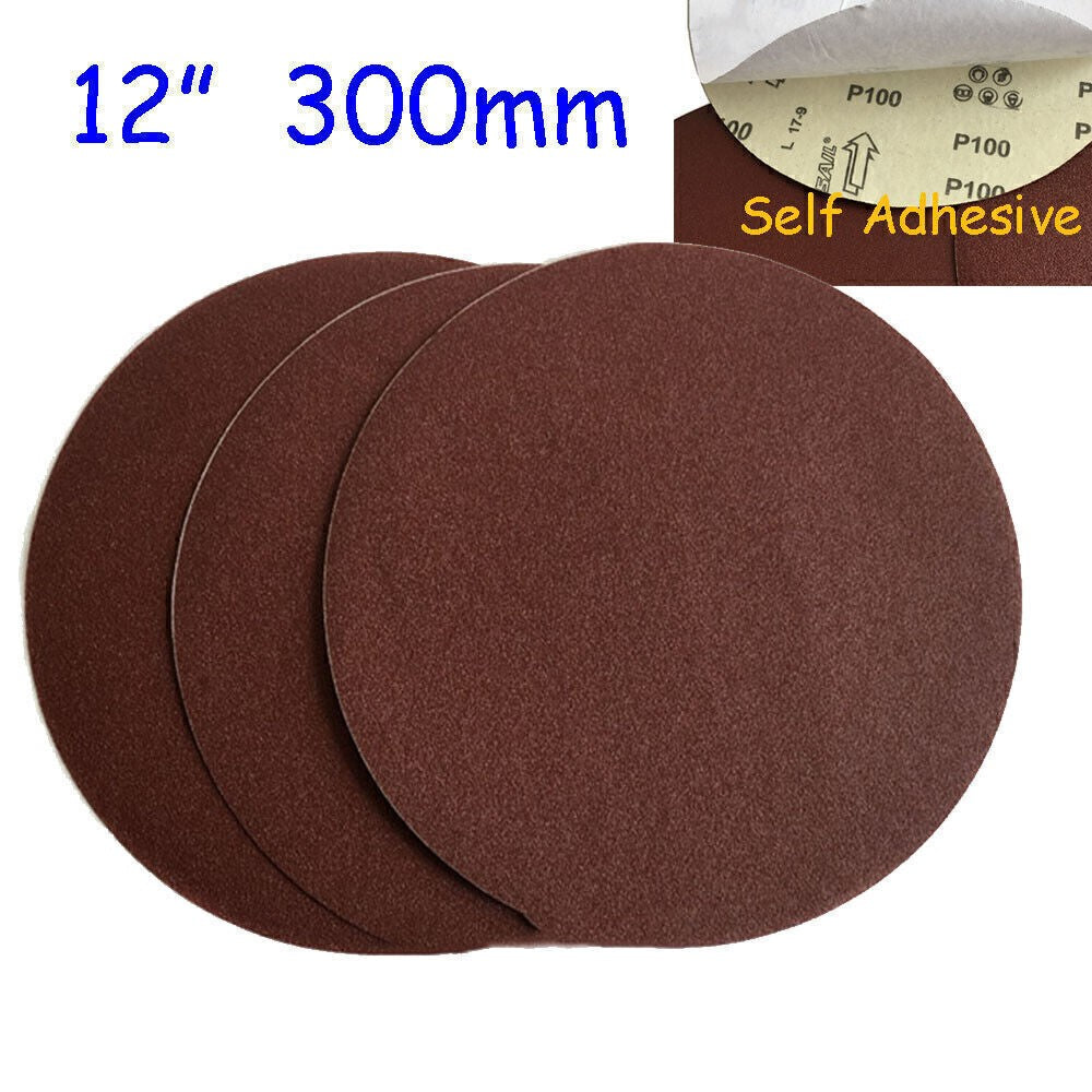 10x 300mm 12" Self Adhesive Round Orbital Sanding Disc Drywall 60 -240 Grit