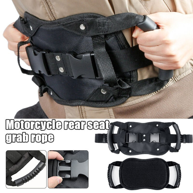 Motorcycle Safety Grip Belt Pillion Lover Passenger Grab Waist Handles Kid Strap
