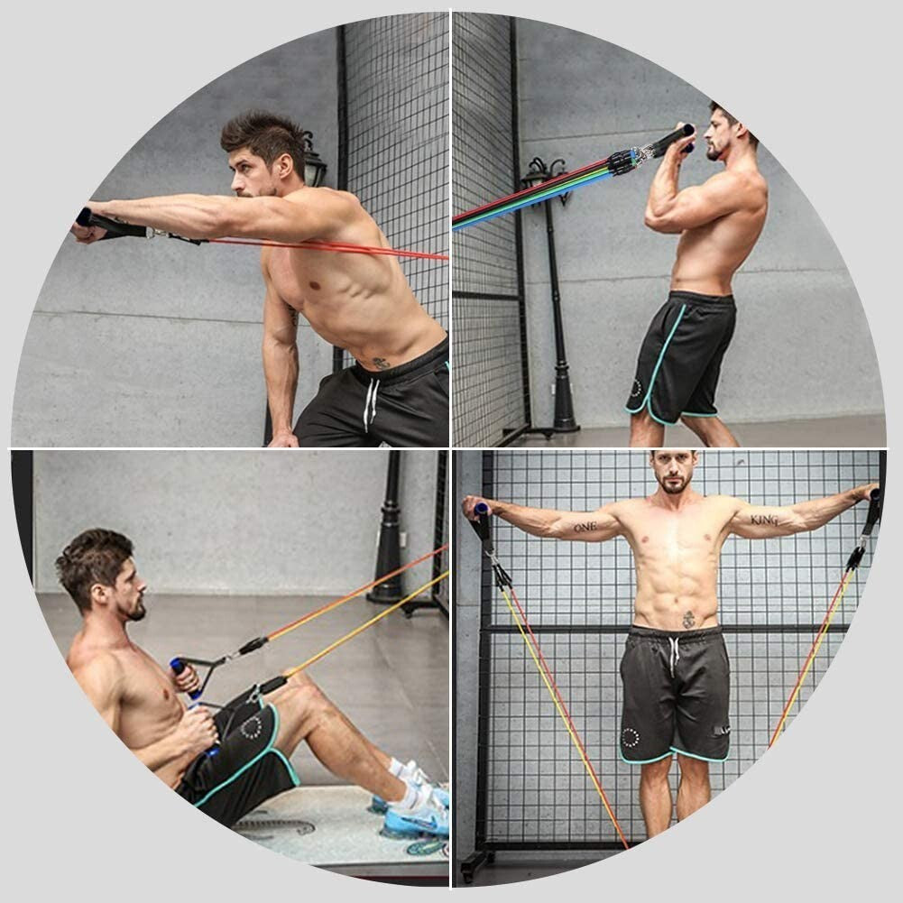 11PCS Set Resistance Bands Workout Exercise Crossfit Fitness Yoga Training Tubes