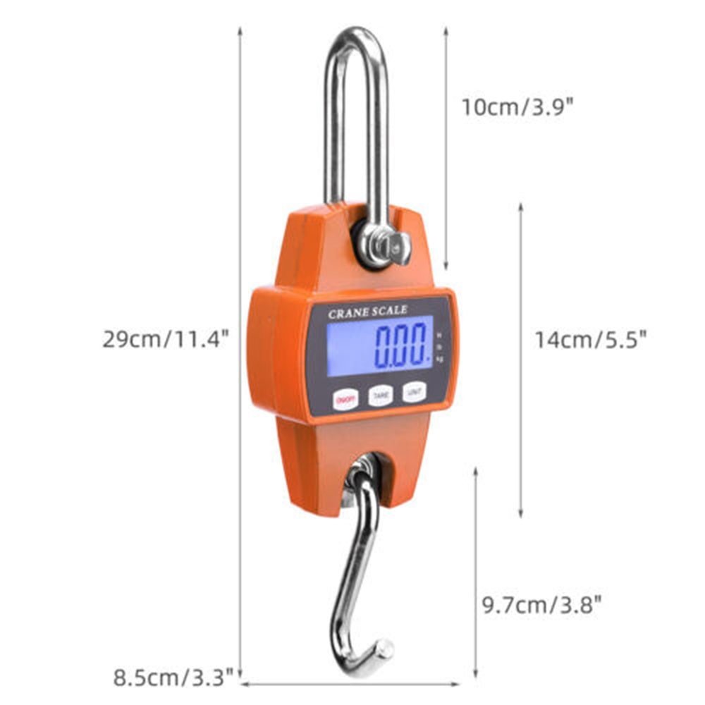 Mini 300kg Electronic Crane Scale LCD Display Portable Hook Hanging Weight Scale