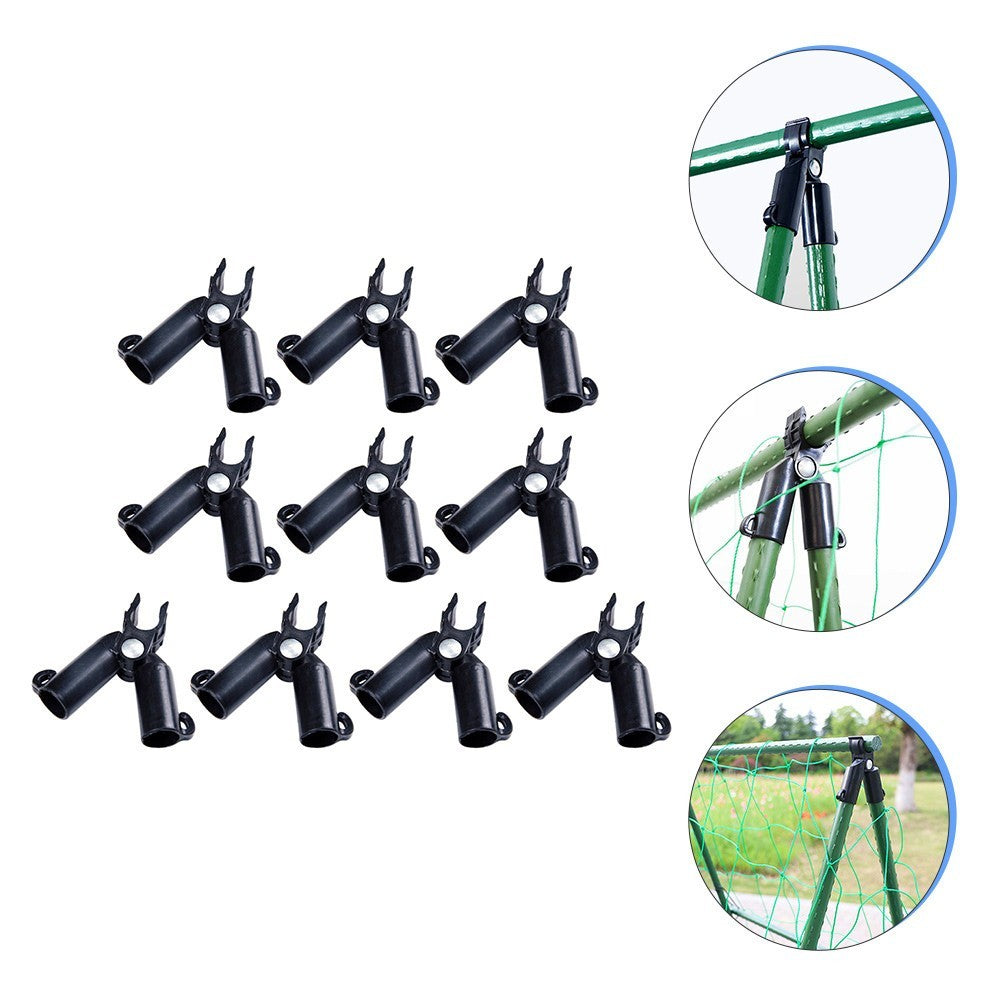 Garden Cane Connectors 10 Pcs for Netting Support Poles Clip Stake Black Plastic