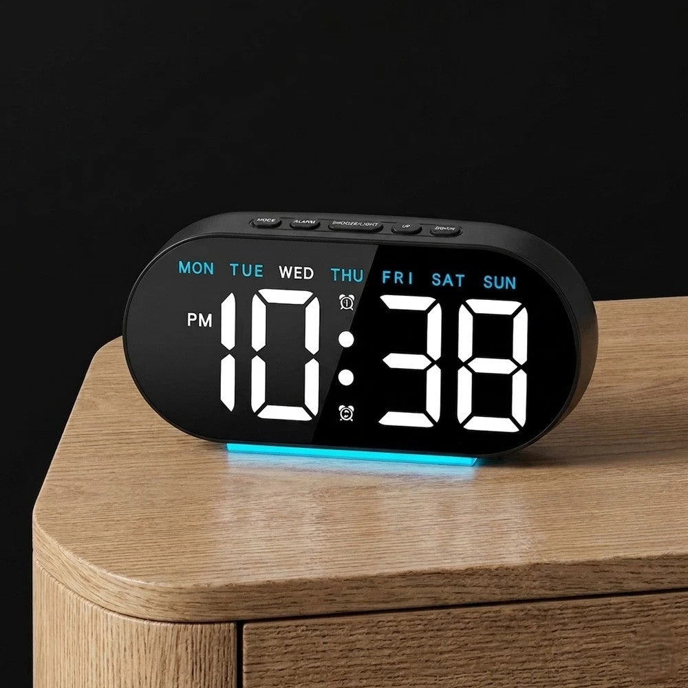 Digital LED Alarm Clock with Temperature Display Desktop Clock for Bedroom