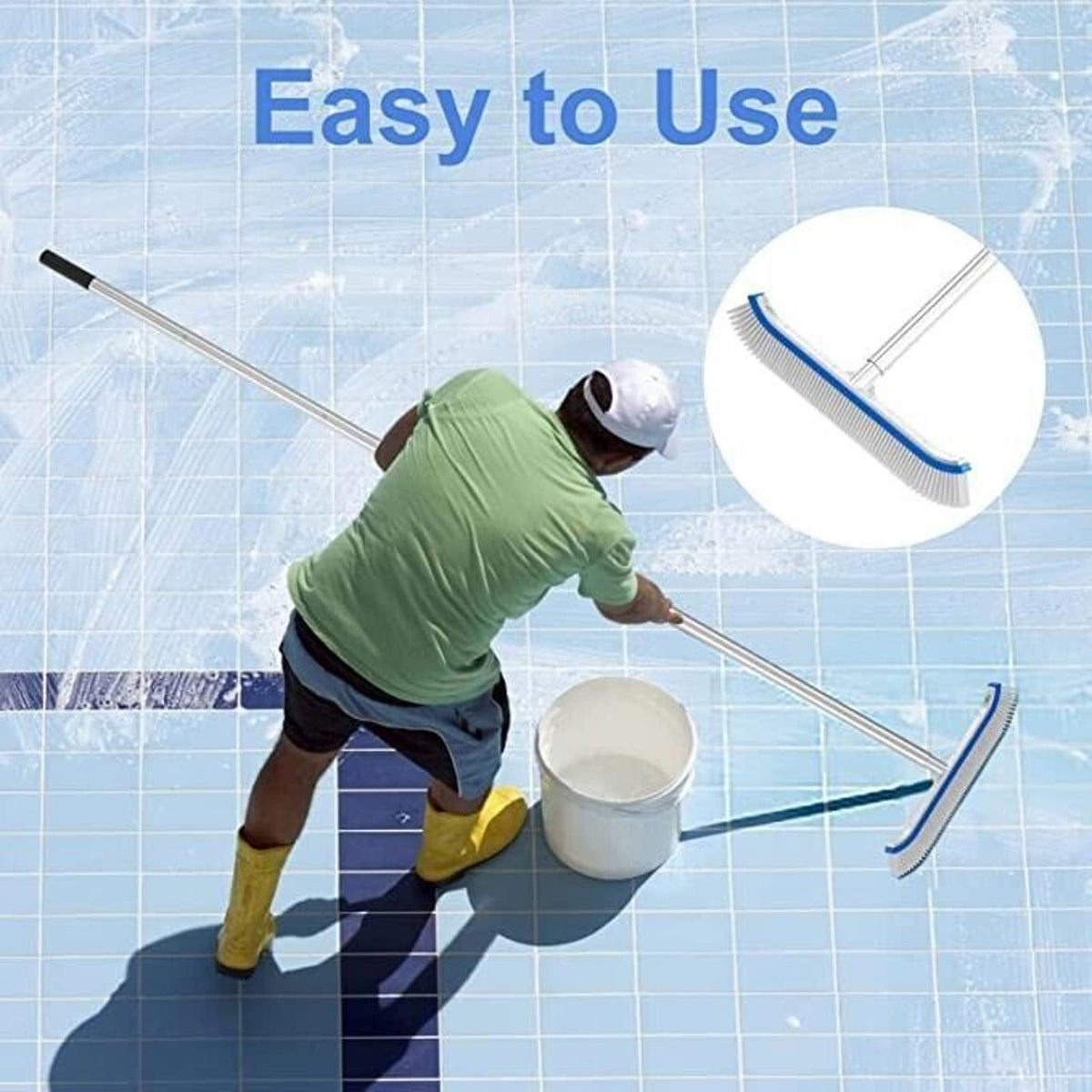 Multifunctional Pool Cleaning Kit - Net Skimmer & 173cm Connectable Brush