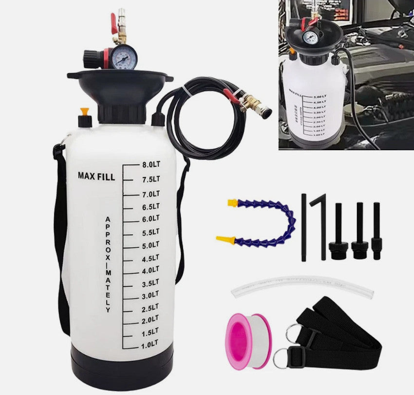 8L Pneumatic Transmission Oil Filling Replacement Pump Tool Kit + 5pcs Adaptor
