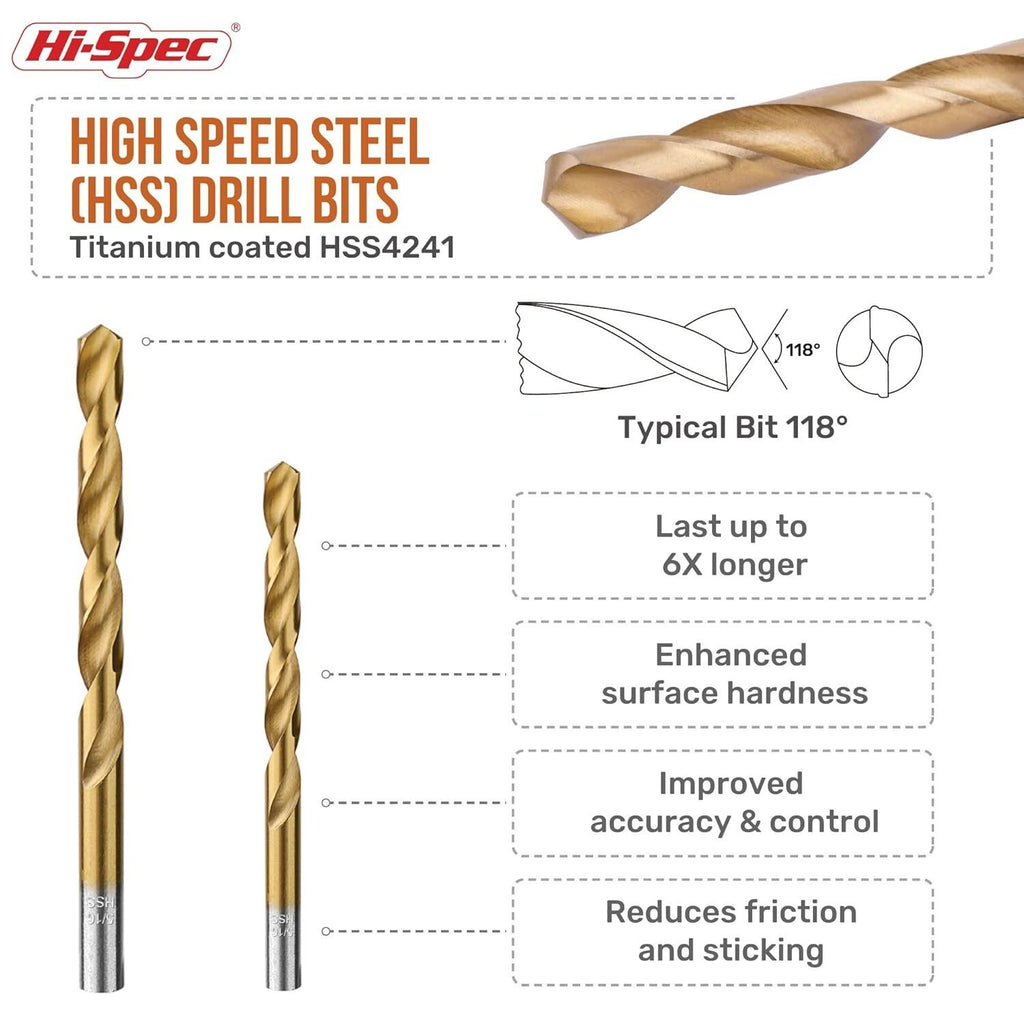 HSS Drill Bits Screw Extractors 10Pcs Kit For Damaged Screws Bolts Studs Removal