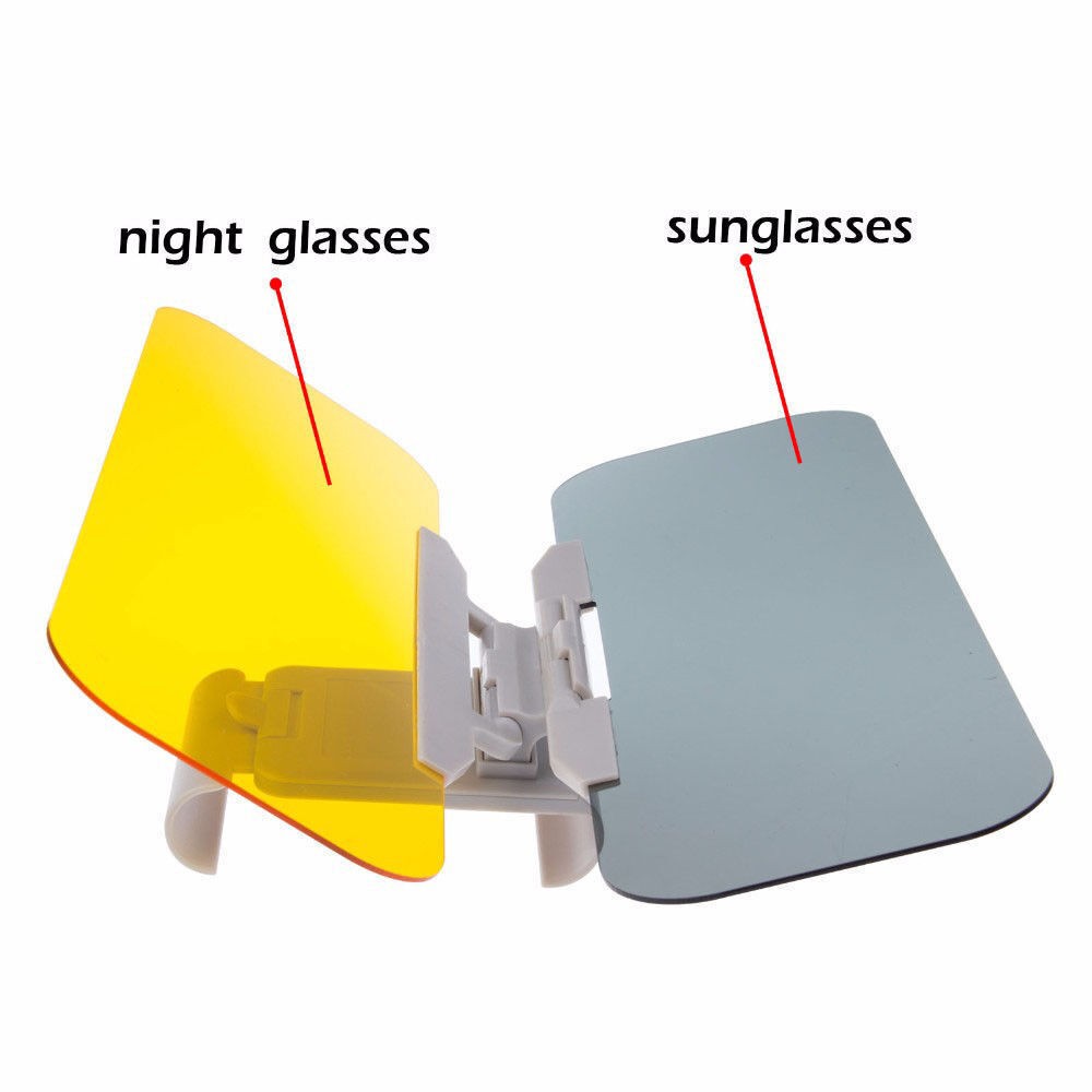 Car Sun Visor Shade Extender Clip on Day and night anti-glare mirror UK NEW